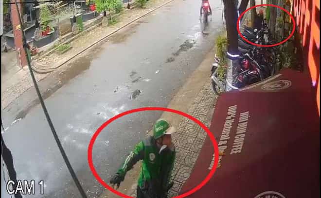 mặc đồ grab dàn cảnh trộm xe