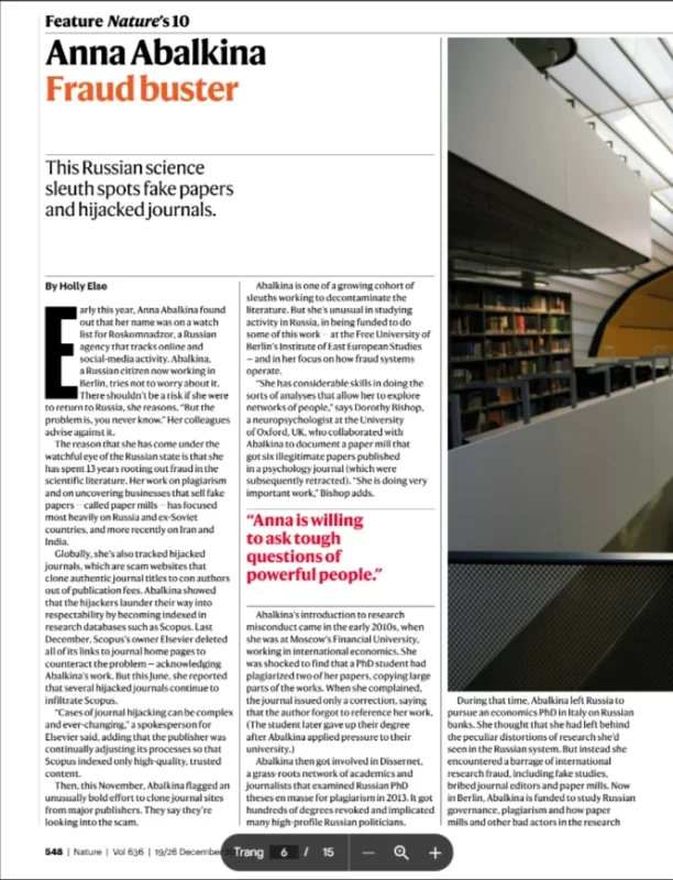 'Thám tử khoa học' được Nature vinh danh trong top 10 nhân vật năm 2024 'Thám tử khoa học' được Nature vinh danh trong top 10 nhân vật năm 2024